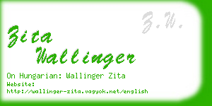 zita wallinger business card